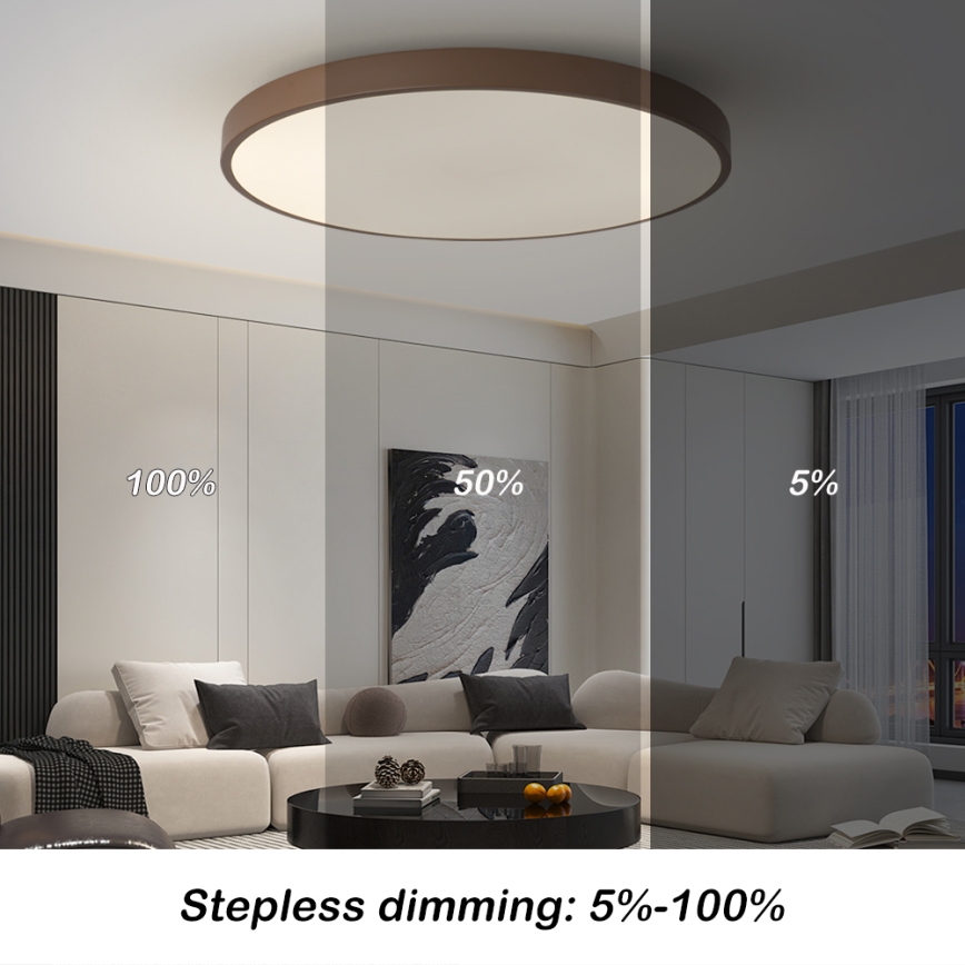 Brilagi - Dimmelhető LED lámpatest POOL SMART LED/128W/230V átm. 100 cm 3000-6000K Wi-Fi Tuya + távirányító barna