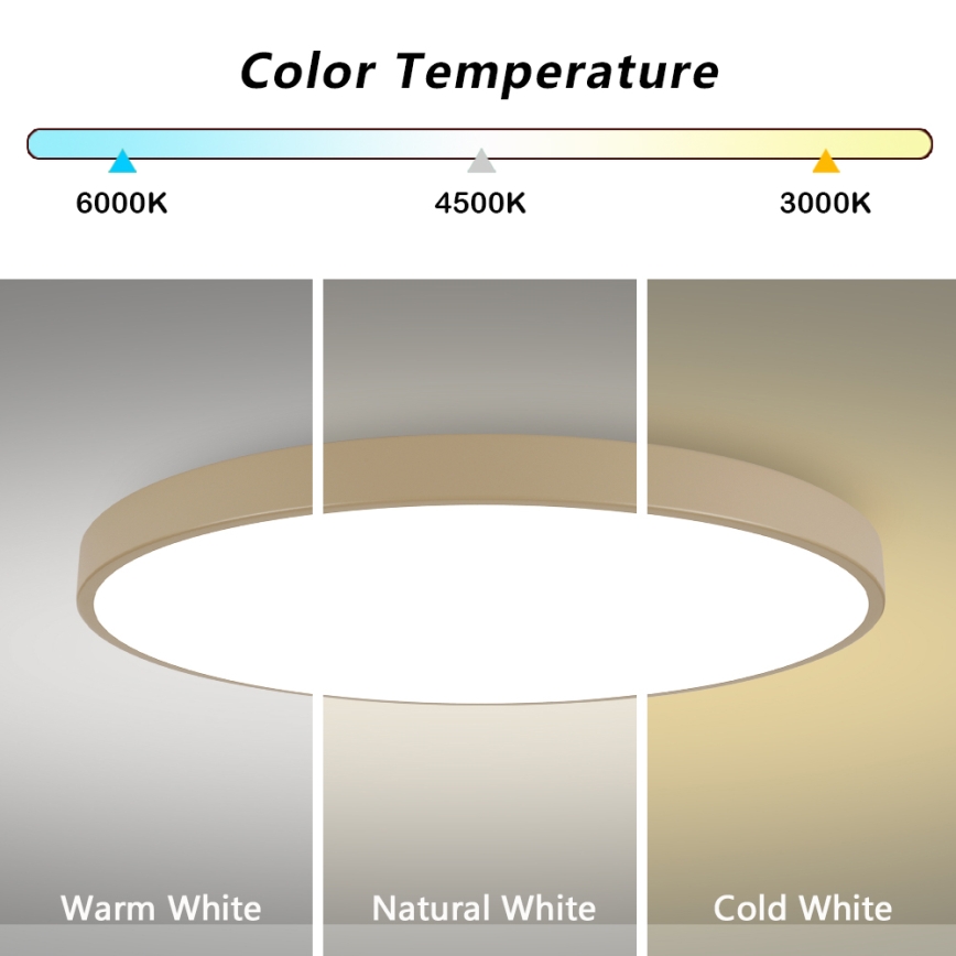 Brilagi - LED fényerőszabályozható mennyezeti lámpatest POOL SMART/180W/230V 3000–6000K 120 cm bézs Wi-Fi Tuya + távirányító