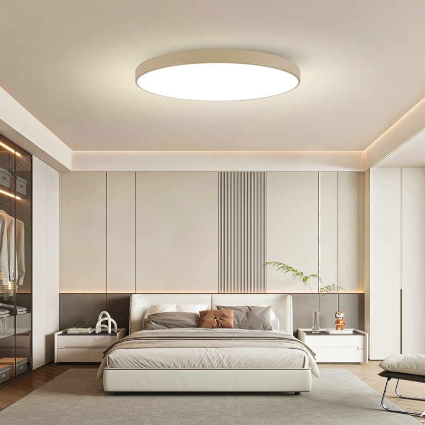 Brilagi - LED fényerőszabályozható mennyezeti lámpatest POOL SMART/180W/230V 3000–6000K 120 cm bézs Wi-Fi Tuya + távirányító