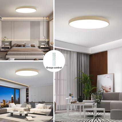 Brilagi - LED fényerőszabályozható mennyezeti lámpatest POOL SMART/180W/230V 3000–6000K 120 cm bézs Wi-Fi Tuya + távirányító