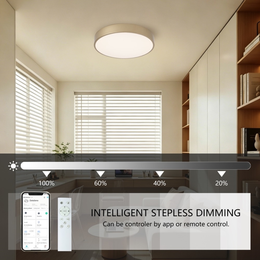 Brilagi - POOL SMART dimmelhető LED mennyezeti lámpatest LED/48W/230V 3000-6000K Ø 40 cm Wi-Fi Tuya arany + távirányító