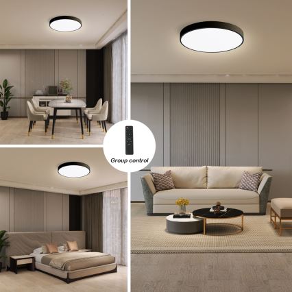 Brilagi - LED fényerőszabályozható mennyezeti lámpa POOL SMART LED/48W/230V 40 cm 3000-6000K Wi-Fi Tuya + távirányító fekete