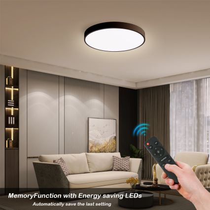 Brilagi - LED fényerőszabályozható mennyezeti lámpa POOL SMART LED/48W/230V 40 cm 3000-6000K Wi-Fi Tuya + távirányító fekete