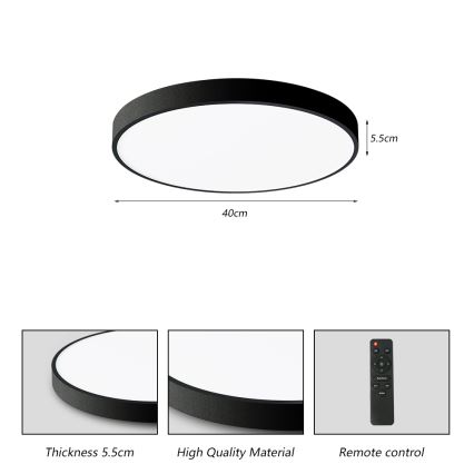 Brilagi - LED fényerőszabályozható mennyezeti lámpa POOL SMART LED/48W/230V 40 cm 3000-6000K Wi-Fi Tuya + távirányító fekete