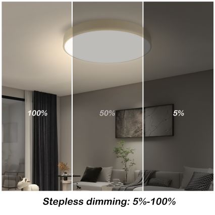 Brilagi - Dimmelhető LED mennyezeti lámpa POOL SMART LED/48W/230V 3000-6000K, átm. 40 cm, Wi-Fi Tuya, bézs + távirányító
