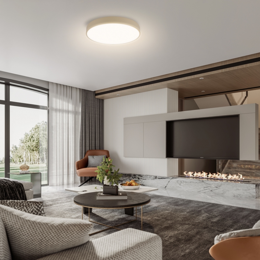 Brilagi - Dimmelhető LED mennyezeti lámpa POOL SMART LED/48W/230V 3000-6000K, átm. 40 cm, Wi-Fi Tuya, bézs + távirányító