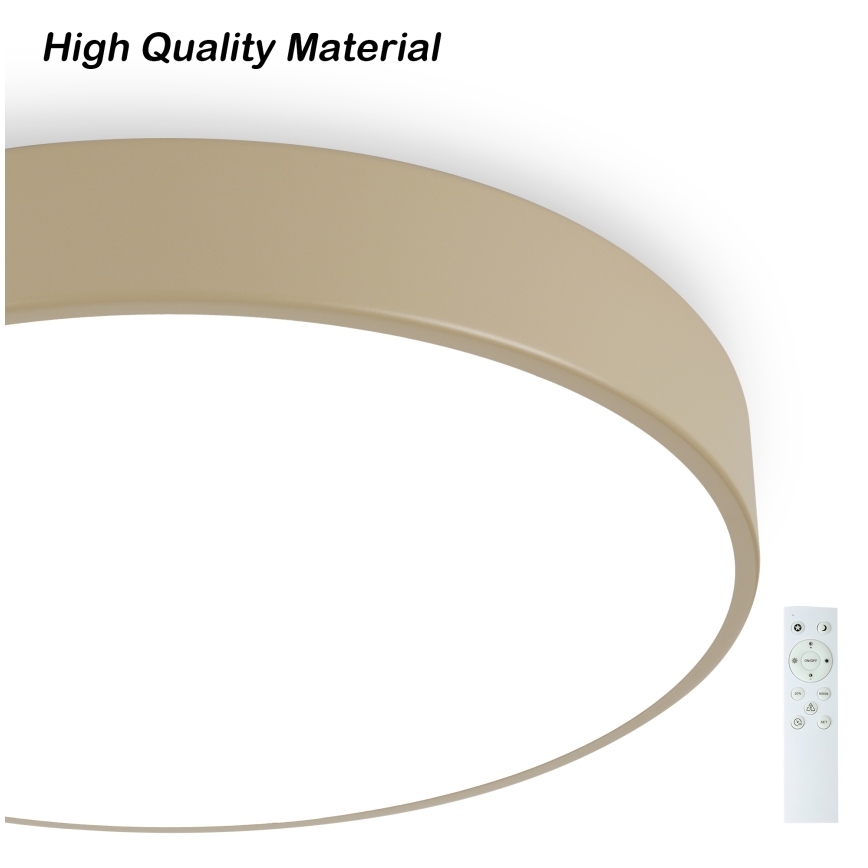 Brilagi - Dimmelhető LED mennyezeti lámpa POOL SMART LED/48W/230V 3000-6000K, átm. 40 cm, Wi-Fi Tuya, bézs + távirányító
