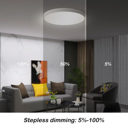 Brilagi - LED dimmelhető mennyezeti lámpatest POOL SMART LED/60W/230V 50 cm 3000-6000K Wi-Fi Tuya + távirányító fehér