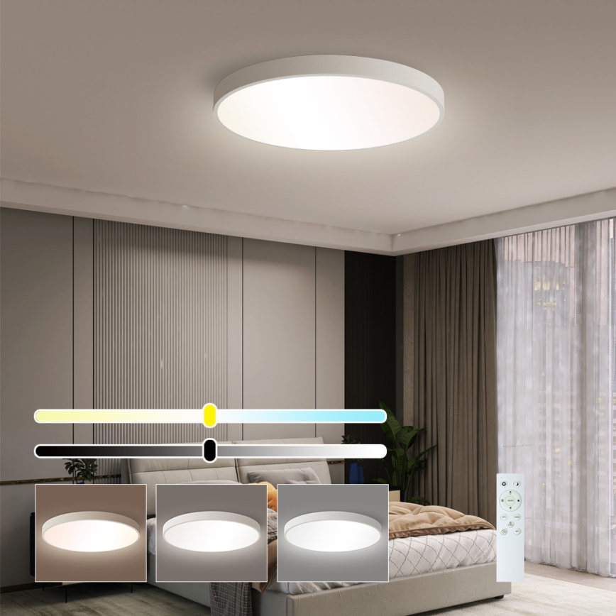Brilagi - LED dimmelhető mennyezeti lámpatest POOL SMART LED/60W/230V 50 cm 3000-6000K Wi-Fi Tuya + távirányító fehér