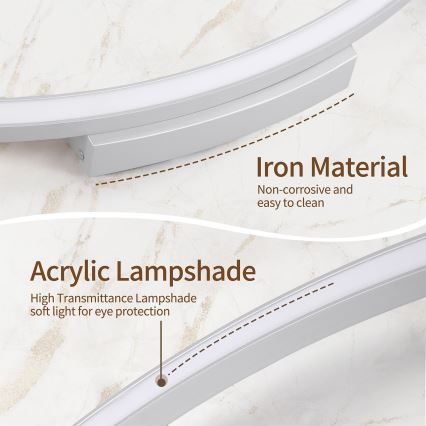 Brilagi - LED dimmelhető mennyezeti lámpatest PORTOFINO LED/60W/230V 3000-6000K átm. 80 cm ezüst + távirányító