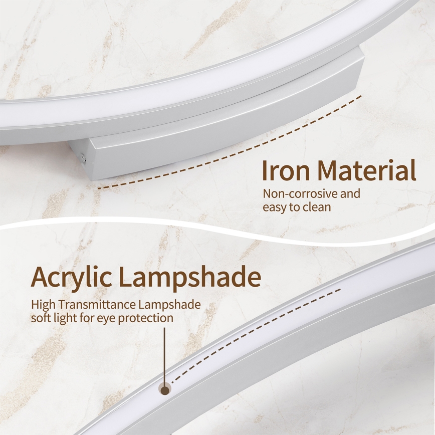 Brilagi - LED dimmelhető mennyezeti lámpatest PORTOFINO LED/60W/230V 3000-6000K átm. 80 cm ezüst + távirányító