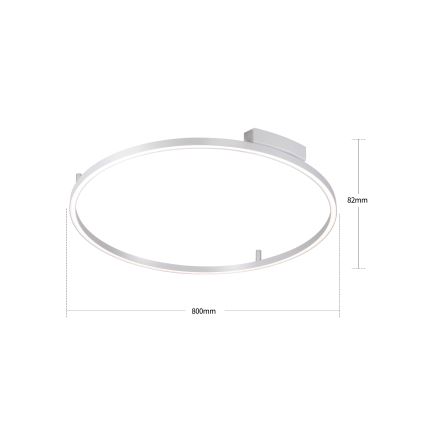Brilagi - LED dimmelhető mennyezeti lámpatest PORTOFINO LED/60W/230V 3000-6000K átm. 80 cm ezüst + távirányító