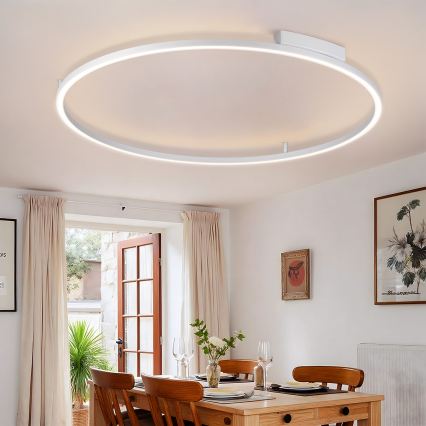 Brilagi - PORTOFINO LED dimmelhető mennyezeti lámpa LED/85W/230V 3000-6000K átm. 120 cm ezüst + távirányító