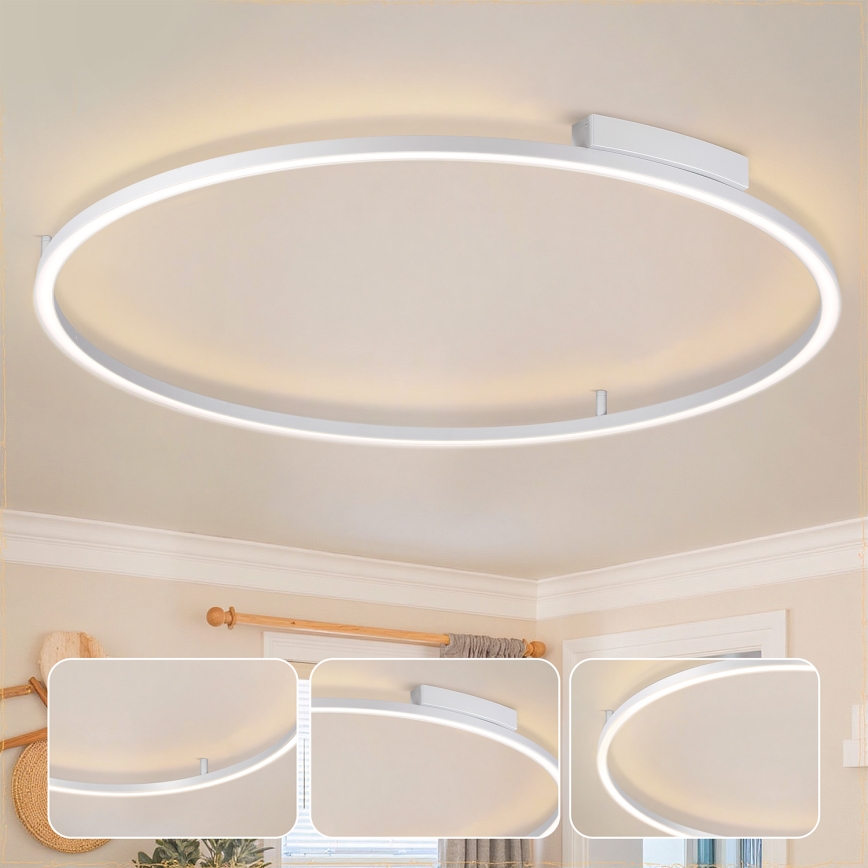 Brilagi - PORTOFINO LED dimmelhető mennyezeti lámpa LED/85W/230V 3000-6000K átm. 120 cm ezüst + távirányító