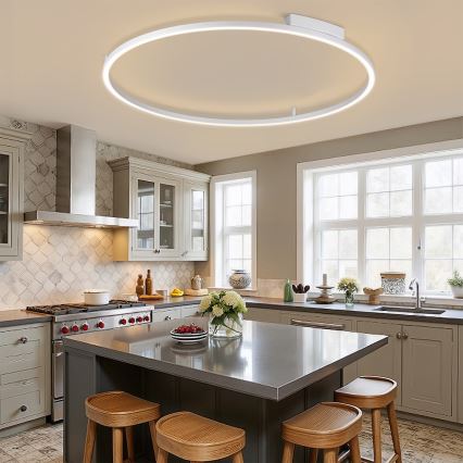 Brilagi - PORTOFINO LED dimmelhető mennyezeti lámpa LED/85W/230V 3000-6000K átm. 120 cm ezüst + távirányító