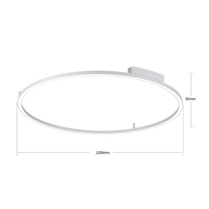 Brilagi - PORTOFINO LED dimmelhető mennyezeti lámpa LED/85W/230V 3000-6000K átm. 120 cm ezüst + távirányító
