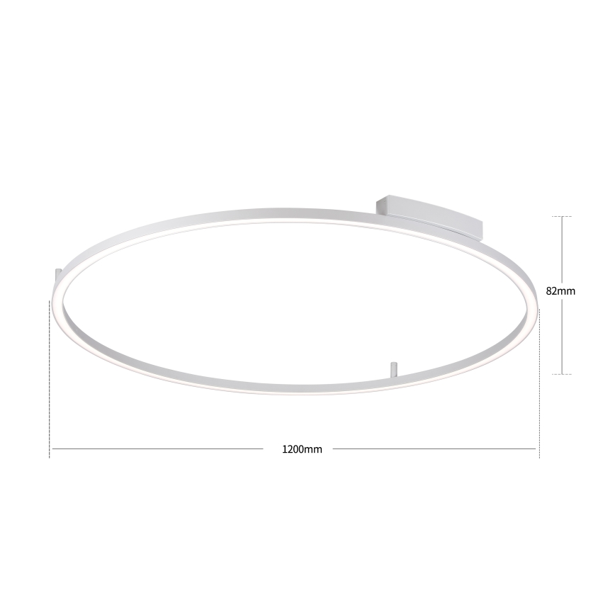 Brilagi - PORTOFINO LED dimmelhető mennyezeti lámpa LED/85W/230V 3000-6000K átm. 120 cm ezüst + távirányító