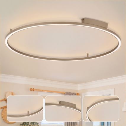 Brilagi - PORTOFINO dimmelhető mennyezeti LED lámpatest, 85 W, 230 V, 3000–6000 K, Ø 120 cm, bézs, távirányítóval