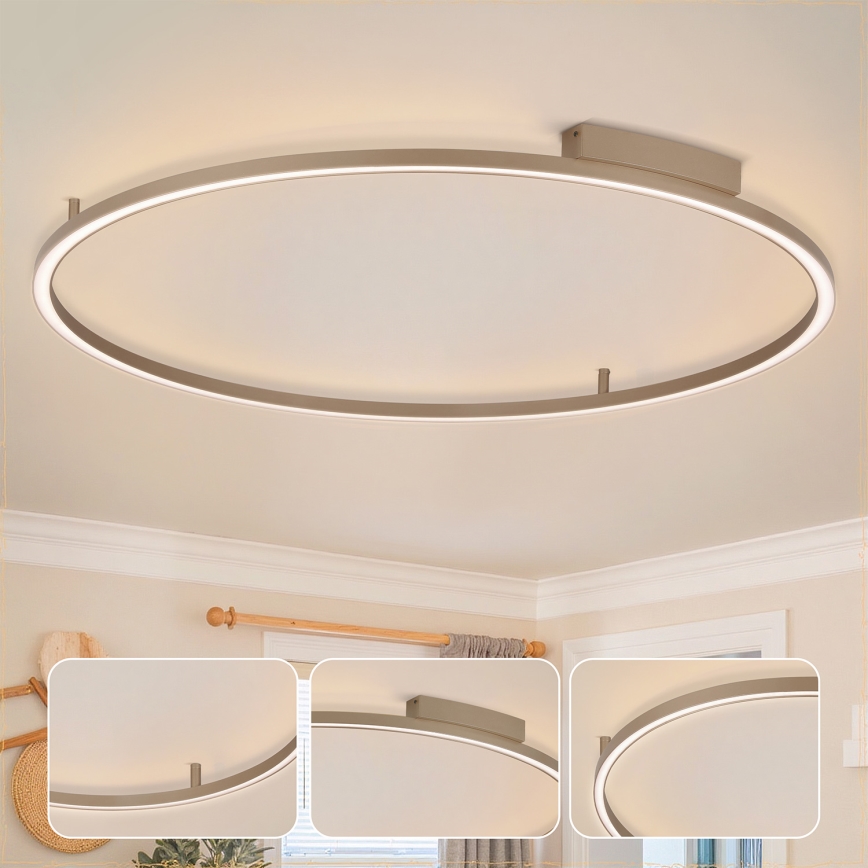 Brilagi - PORTOFINO dimmelhető mennyezeti LED lámpatest, 85 W, 230 V, 3000–6000 K, Ø 120 cm, bézs, távirányítóval