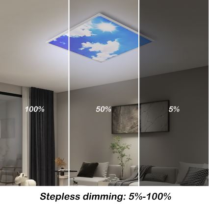 Brilagi - LED Dimmelhető mennyezeti lámpatest SLIMFRAME SKY LED/58W/230V 60x60 cm 3000-6000K ezüst/kék + távirányító
