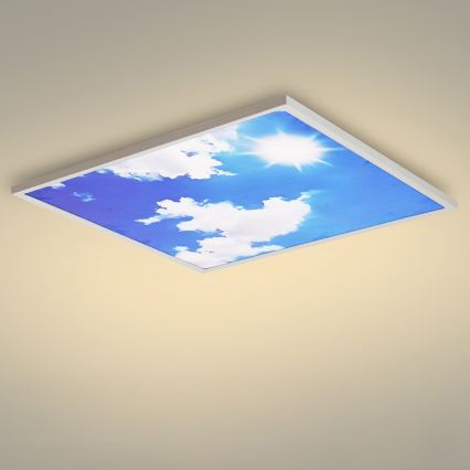 Brilagi - LED Dimmelhető mennyezeti lámpatest SLIMFRAME SKY LED/58W/230V 60x60 cm 3000-6000K ezüst/kék + távirányító