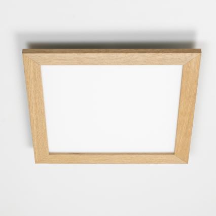 Brilagi - SLIMFRAME WOOD LED/36W/230V dimmelhető mennyezeti lámpatest 49,5x49,5 cm 3000-6000K barna + távirányító