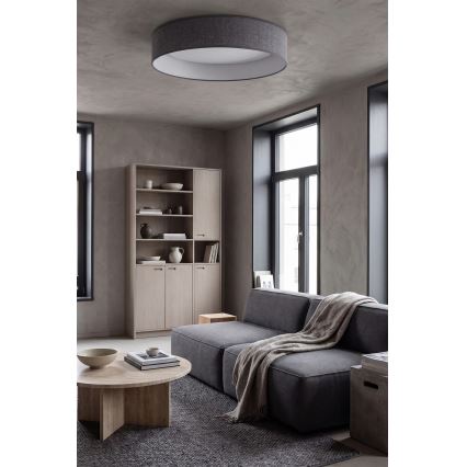 Brilagi - VELVET SMARTIX LED fényerőszabályozható mennyezeti lámpa, 36 W, 230 V, 3000–6000 K, Ø 55 cm, szürke, Wi‑Fi (Tuya, Beacon) + távirányító