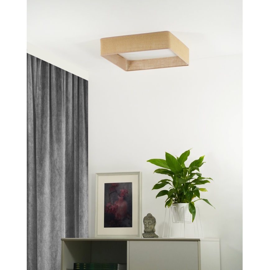 Brilagi - LED dimmelhető mennyezeti lámpa VELVET SQUARE LED/24W/230V 43x43 cm 3000/4000/6500K + távirányító barna