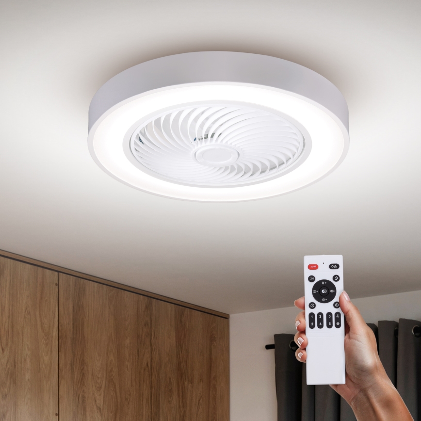 Brilagi - LED Dimmelhető mennyezeti lámpa ventilátorral LED/30W/230V 3000-6500K átm. 50 cm fehér + távirányító