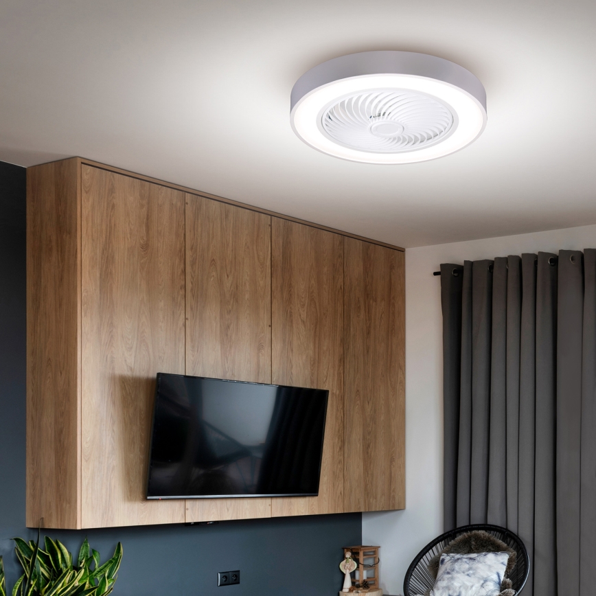Brilagi - LED Dimmelhető mennyezeti lámpa ventilátorral LED/30W/230V 3000-6500K átm. 50 cm fehér + távirányító