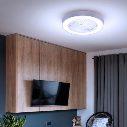 Brilagi - LED Dimmelhető mennyezeti lámpa ventilátorral LED/30W/230V 3000-6500K átm. 50 cm fehér + távirányító