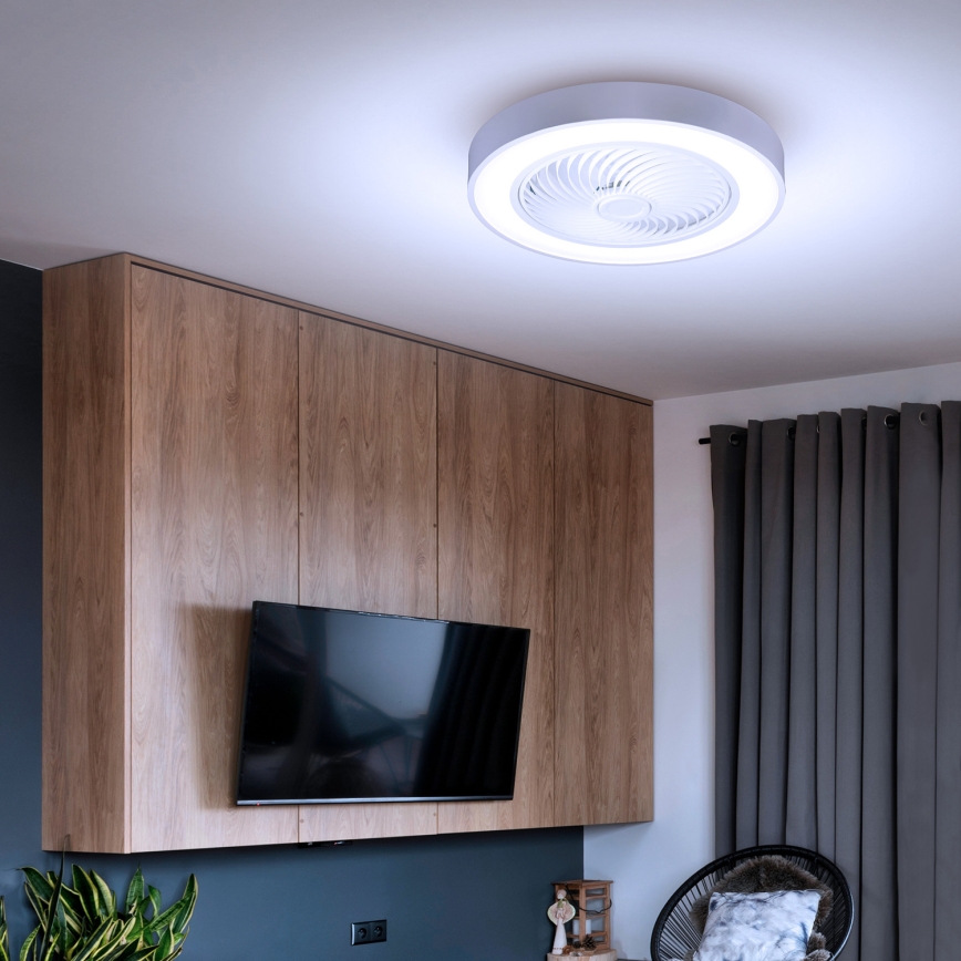 Brilagi - LED Dimmelhető mennyezeti lámpa ventilátorral LED/30W/230V 3000-6500K átm. 50 cm fehér + távirányító