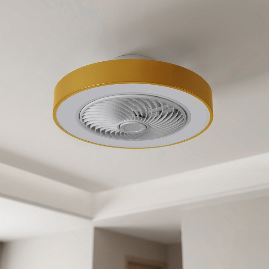 Brilagi - Fényerőszabályozható LED mennyezeti lámpa ventilátorral LED/38W/230V 3000-6500K Ø 50 cm arany + távirányító
