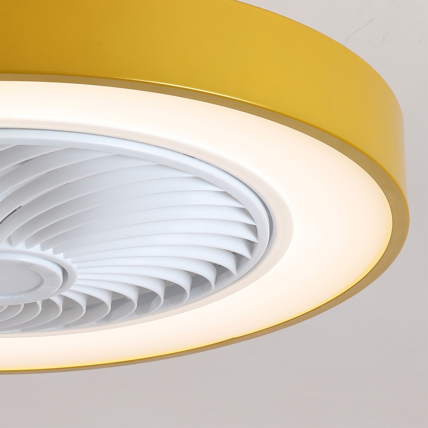 Brilagi - Fényerőszabályozható LED mennyezeti lámpa ventilátorral LED/38W/230V 3000-6500K Ø 50 cm arany + távirányító