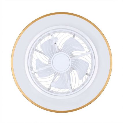 Brilagi - Fényerőszabályozható LED mennyezeti lámpa ventilátorral LED/38W/230V 3000-6500K Ø 50 cm arany + távirányító