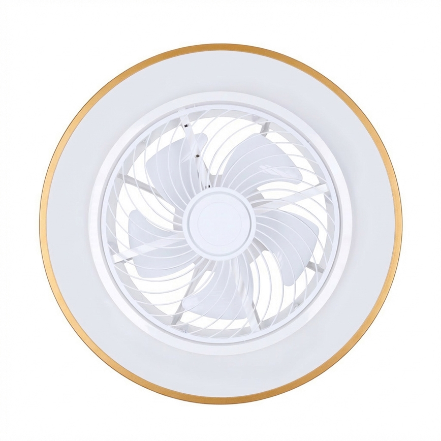 Brilagi - Fényerőszabályozható LED mennyezeti lámpa ventilátorral LED/38W/230V 3000-6500K Ø 50 cm arany + távirányító