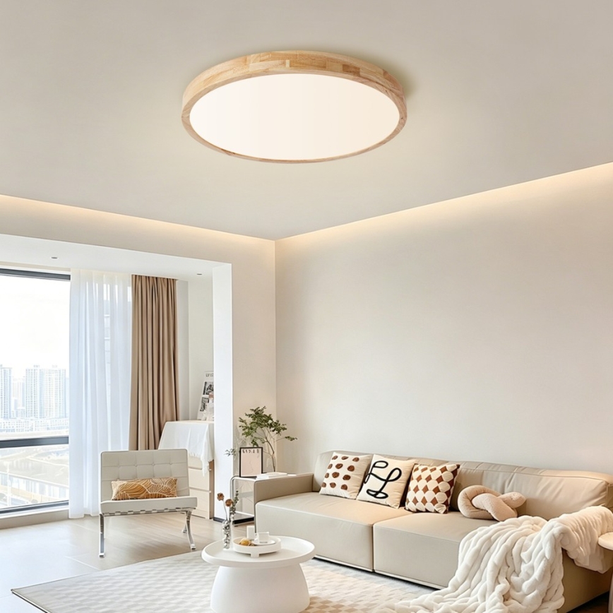 Brilagi - fényerőszabályozható mennyezeti lámpatest WOODLINE LED/72W/230V 3000-6000K tölgy átm. 60 cm + távirányító