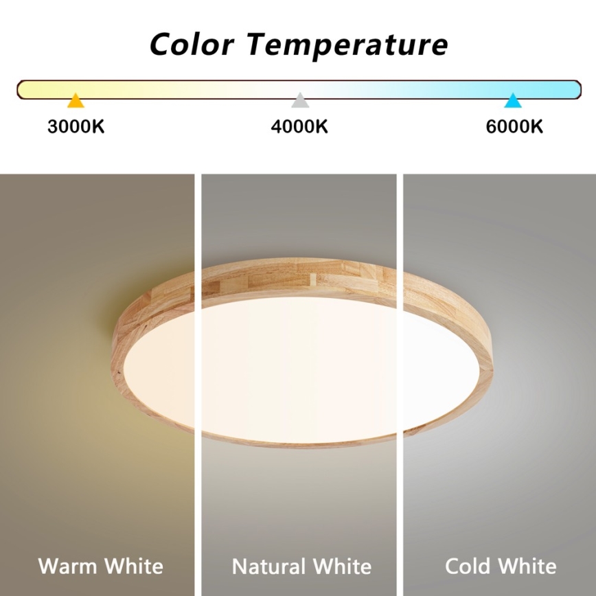 Brilagi - fényerőszabályozható mennyezeti lámpatest WOODLINE LED/72W/230V 3000-6000K tölgy átm. 60 cm + távirányító