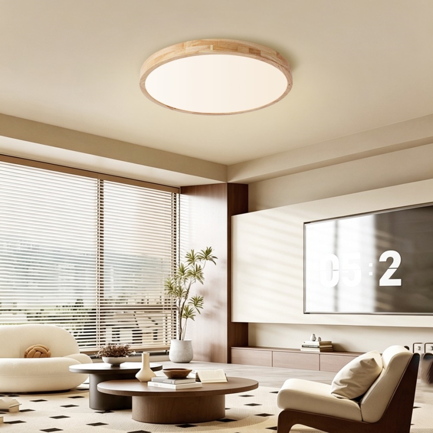 Brilagi - fényerőszabályozható mennyezeti lámpatest WOODLINE LED/72W/230V 3000-6000K tölgy átm. 60 cm + távirányító