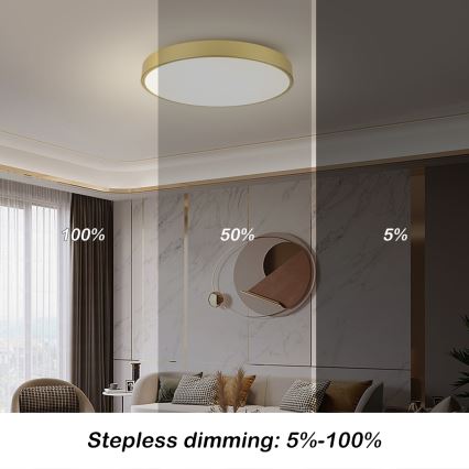 Brilagi - LED fényerőszabályozható mennyezeti lámpatest POOL SMART LED/100W/230V 3000-6000K 80 cm aranyszínű Wi-Fi Tuya + távirányító