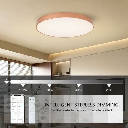 Brilagi - LED dimmelhető mennyezeti lámpatest POOL SMART LED/100W/230V 3000-6000K átm. 80 cm Wi-Fi Tuya bronz + távirányítóval