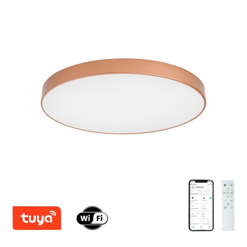Brilagi - LED dimmelhető mennyezeti lámpatest POOL SMART LED/100W/230V 3000-6000K átm. 80 cm Wi-Fi Tuya bronz + távirányítóval