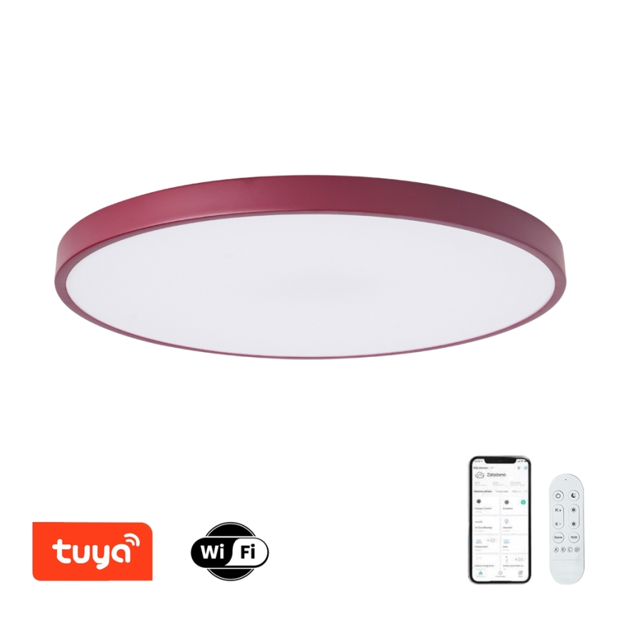 Brilagi - LED dimmelhető POOL SMART lámpatest, 100 W, 230 V, Ø 80 cm, Tuya Wi‑Fi + távirányító, bordó