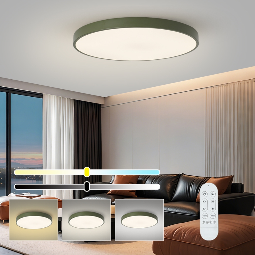 Brilagi - Dimmelhető POOL SMART LED/100W/230V átm. 80 cm 3000-6000K Wi-Fi Tuya + távirányító zöld