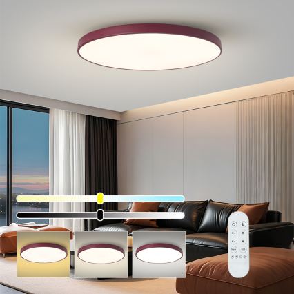 Brilagi - Fényerőszabályozható LED lámpatest POOL SMART LED/128W/230V átm. 100 cm 3000-6000K Wi-Fi Tuya + távirányítóval bordó
