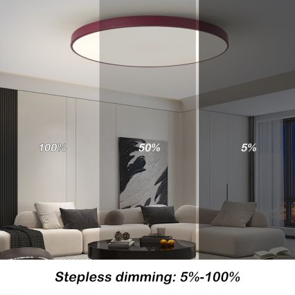 Brilagi - Fényerőszabályozható LED lámpatest POOL SMART LED/128W/230V átm. 100 cm 3000-6000K Wi-Fi Tuya + távirányítóval bordó