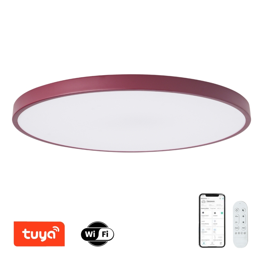 Brilagi - Fényerőszabályozható LED lámpatest POOL SMART LED/128W/230V átm. 100 cm 3000-6000K Wi-Fi Tuya + távirányítóval bordó
