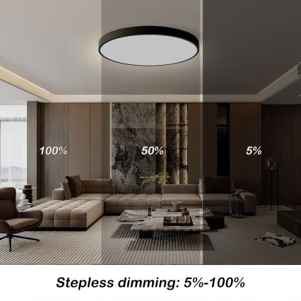 Brilagi - LED Dimmelhető mennyezeti lámpatest POOL SMART LED/128W/230V 3000-6000K átm. 100 cm Wi-Fi Tuya fekete + távirányító