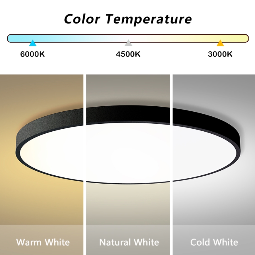 Brilagi - LED Dimmelhető mennyezeti lámpatest POOL SMART LED/128W/230V 3000-6000K átm. 100 cm Wi-Fi Tuya fekete + távirányító