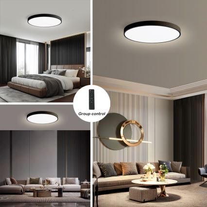 Brilagi - LED Dimmelhető mennyezeti lámpatest POOL SMART LED/128W/230V 3000-6000K átm. 100 cm Wi-Fi Tuya fekete + távirányító